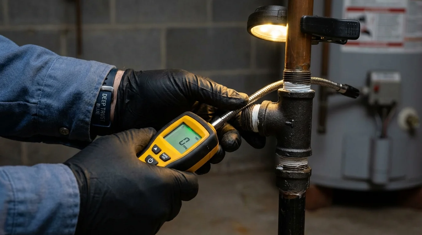 Gas leak detection with electronic sniffer by Johns Plumbing LLC in Combined Locks
