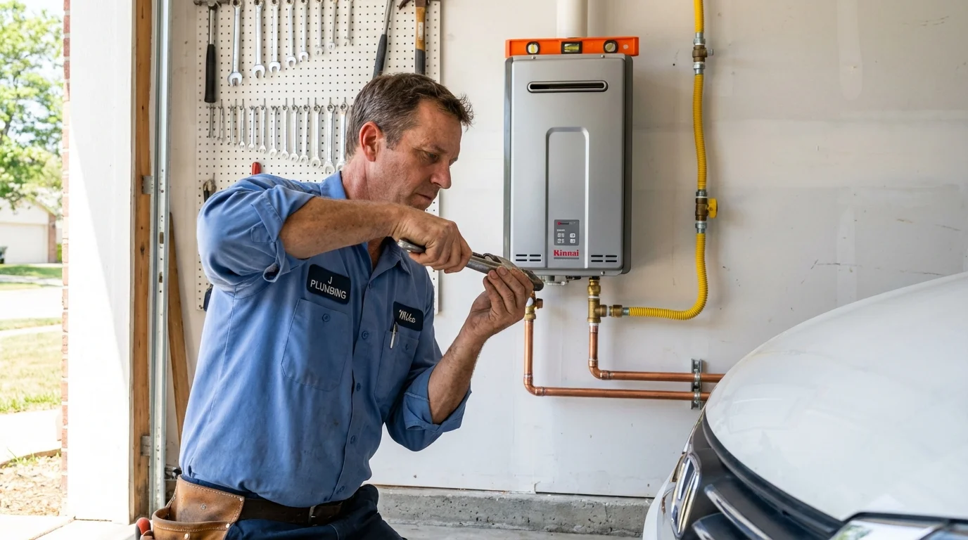 Tankless water heater installation by a Johns Plumbing LLC plumber in Combined Locks